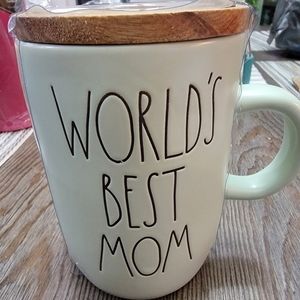 Rae Dunn "World's Best Mom" 16 oz. mug and lid/coaster set